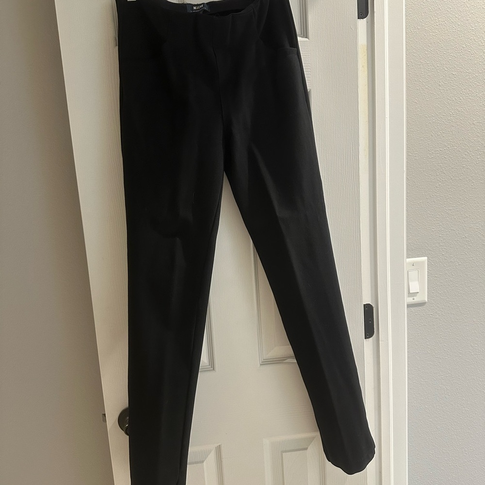 Anthropologie Classic Black Straight Leg Trousers